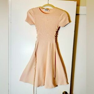Classy Simple Tight Dress Light Pink Beige Color Dress Size: XS